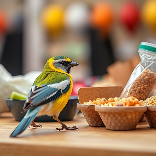 Stack of bird feed parcels indoors