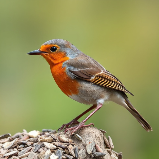 Suet pellets scattered on bird table