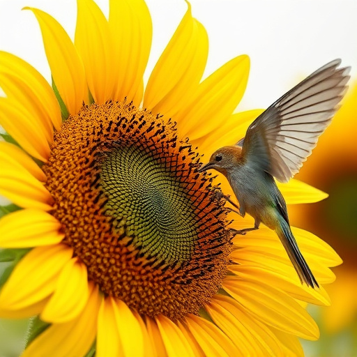 Sunflower hearts in hanging mesh feeder