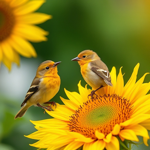 Sunflower hearts in hanging mesh feeder