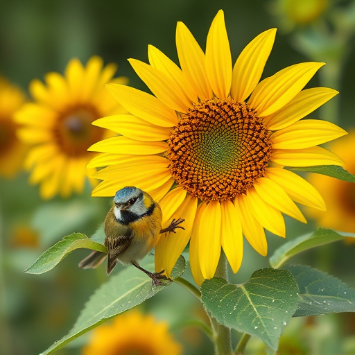 Sunflower hearts in hanging mesh feeder
