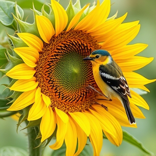 Sunflower hearts in hanging mesh feeder