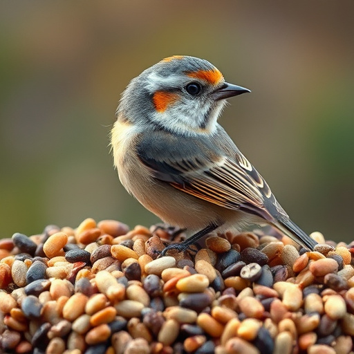 Sunflower seeds and millet in tray