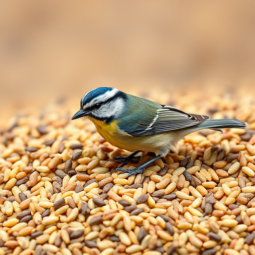 Sunflower seeds and millet in tray