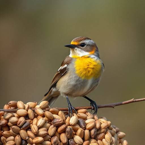 Sunflower seeds and millet in tray