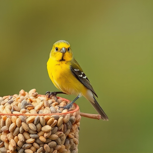 Sunflower seeds and millet in tray