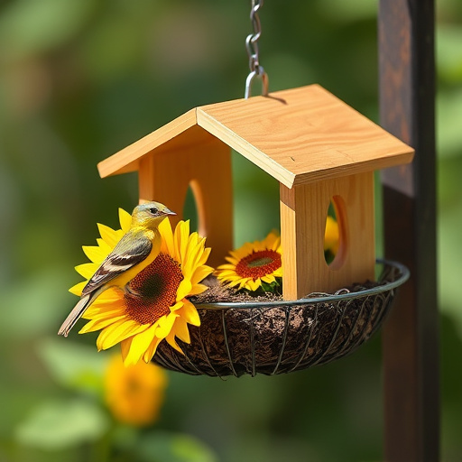 Tits feeding from tray of sunflower hearts