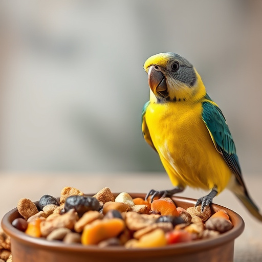 Variety of bird seed in bowls