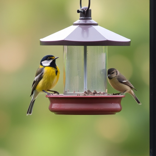 Variety of wild bird food in dishes