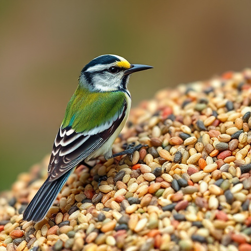 Wild bird seed mix in packaging