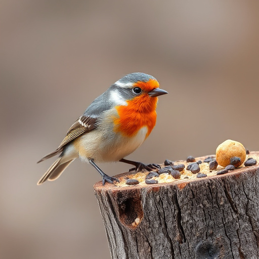 Assorted seeds in feeder for wild birds