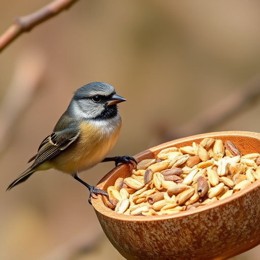 Bag of bird seed with delivery tag