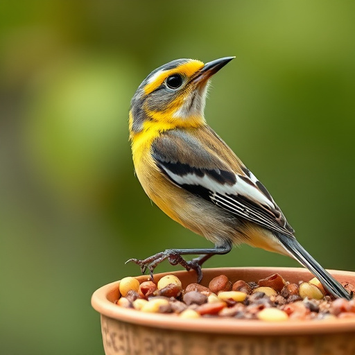 Bag of bird seed with delivery tag