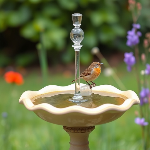 Bird bath filled with autumn leaves