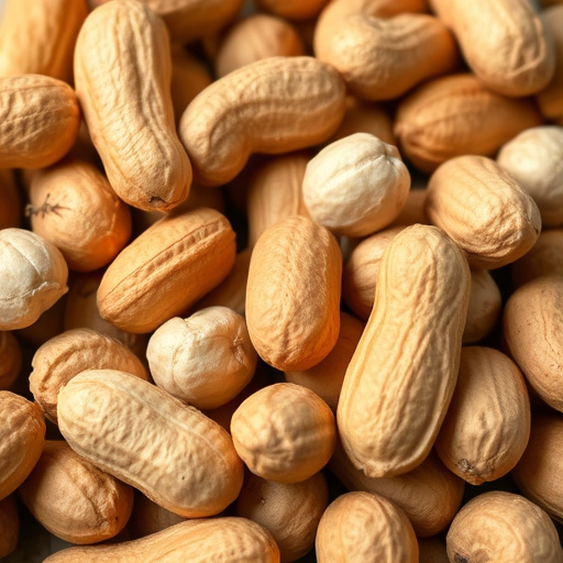 Bird feeder filled with peanuts outdoors
