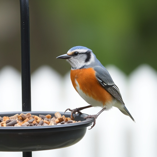 Bird feeder filled with peanuts outdoors