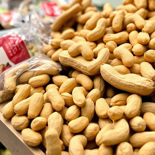 Bird feeder filled with peanuts outdoors