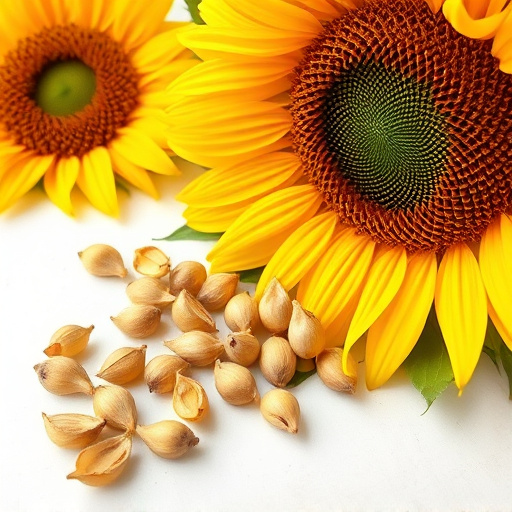 Bird feeder filled with sunflower hearts