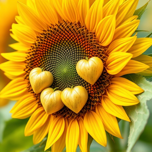 Bird feeder filled with sunflower hearts