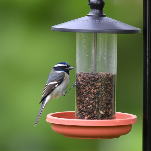Bird feeder protected by wire mesh