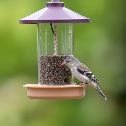 Bird feeder protected by wire mesh