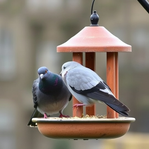 Bird feeder surrounded by wire mesh