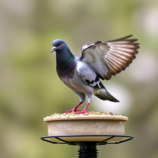 Bird feeder surrounded by wire mesh