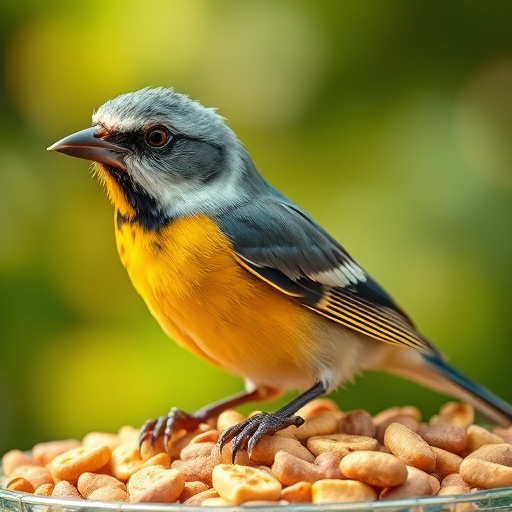Bird feeding bowl with no wheat food