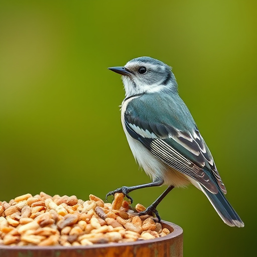 Bird feeding bowl with no wheat food