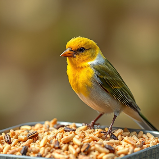 Bird feeding bowl with no wheat food