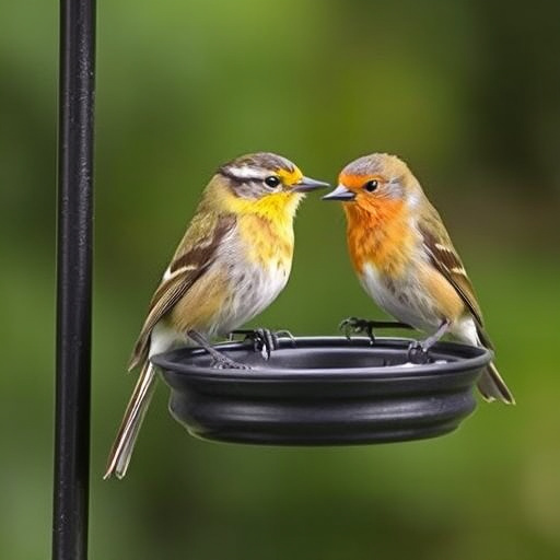 Bird feeding station with roof cover