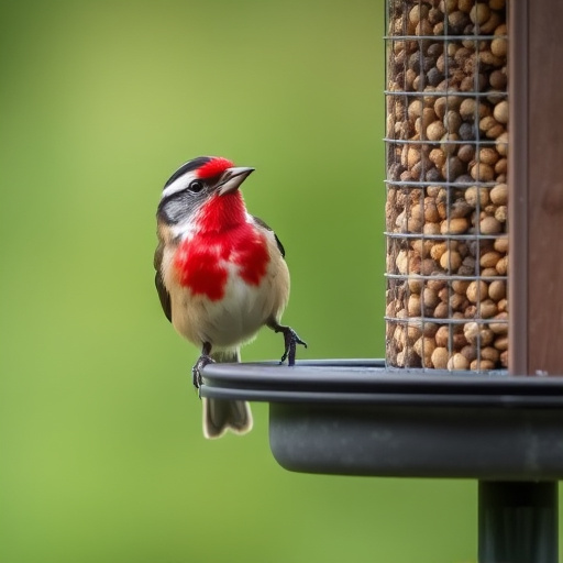 Bird feeding station with roof cover