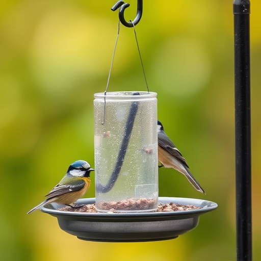 Bird feeding station with roof cover