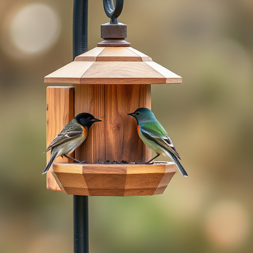 Bird feeding station with roof cover