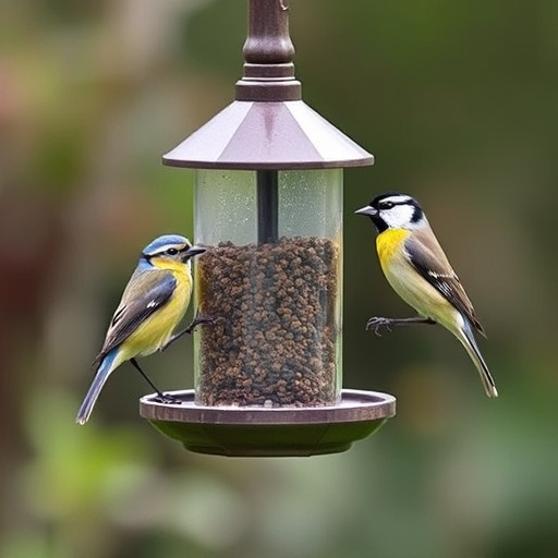 Bird feeding station with seed trays