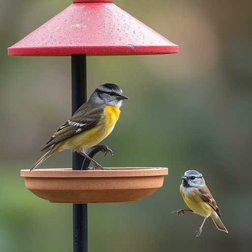Bird feeding station with seed trays