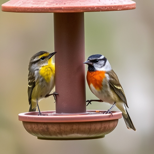 Bird feeding station with seed trays
