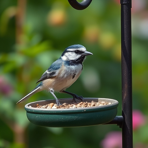 Bird feeding station with seed trays