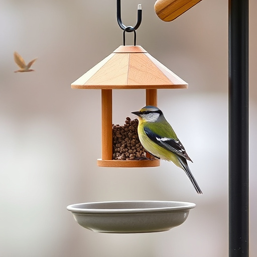 Bird feeding station with seed trays