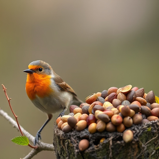 Bird feeding tray with fresh greens