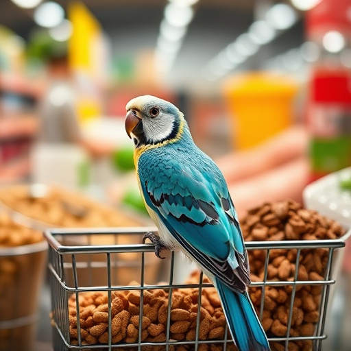 Bird food packets with price labels