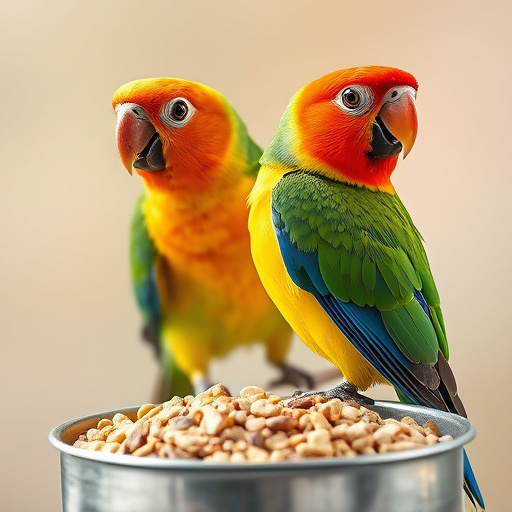 Bird food packets with price labels