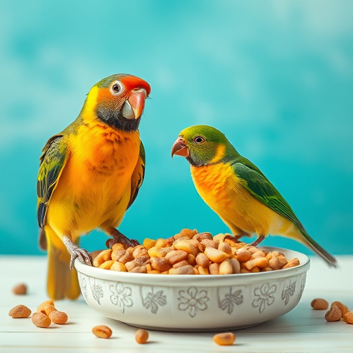 Bird food packets with price labels