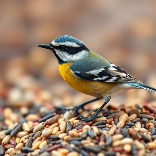 Bird seed pile with natural textures