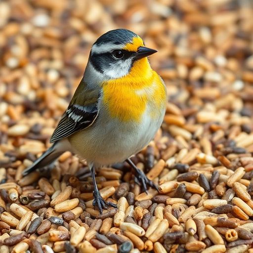 Bird seed pile with natural textures