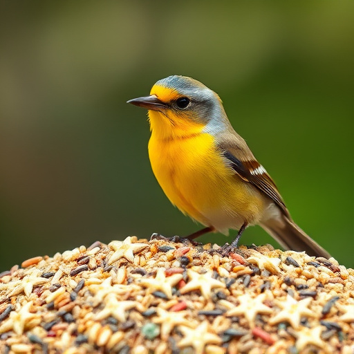 Bird seed pile with natural textures