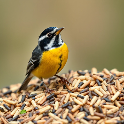 Bird seed pile with natural textures
