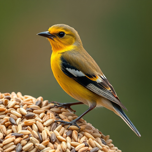 Bird seed pile with natural textures