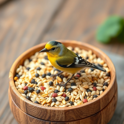 Bird seed pile with natural textures