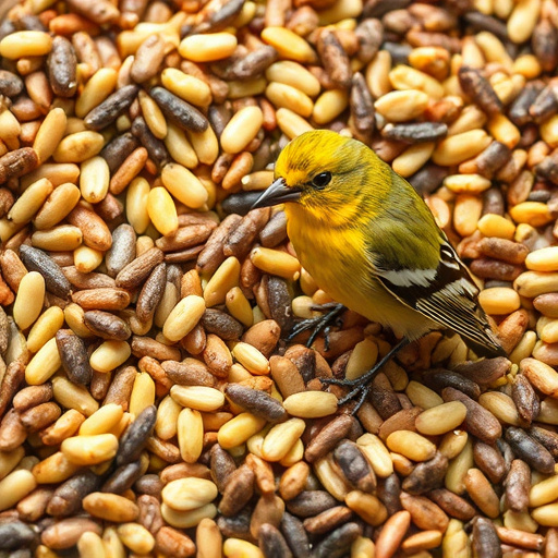 Bird seed pile with natural textures